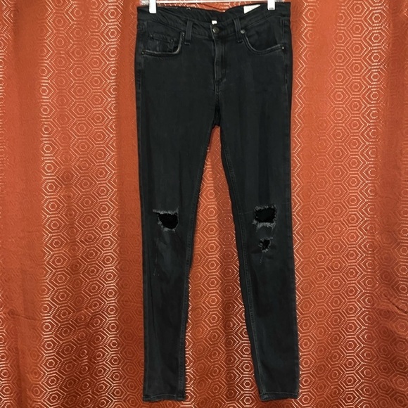 Rag & Bone Black Skinny Distressed Jeans 28 - Picture 1 of 12
